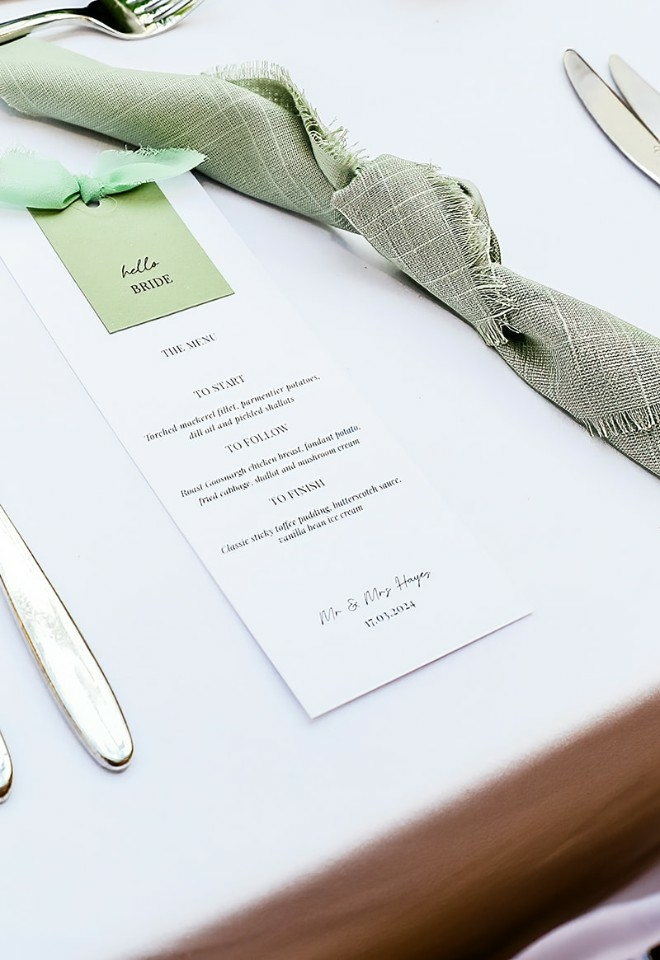 Wedding breakfast set up at Mitton Hall