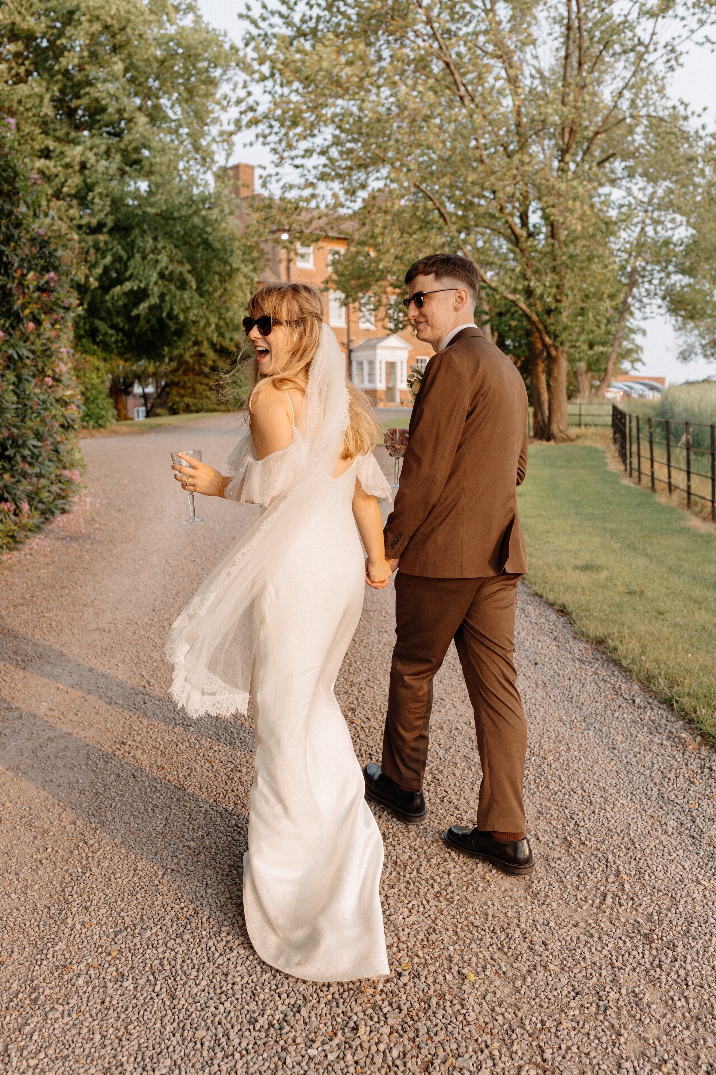 Bride and Groom enjoy golden hour at their wedding