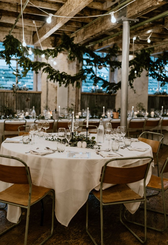 Wedding breakfast table decoration
