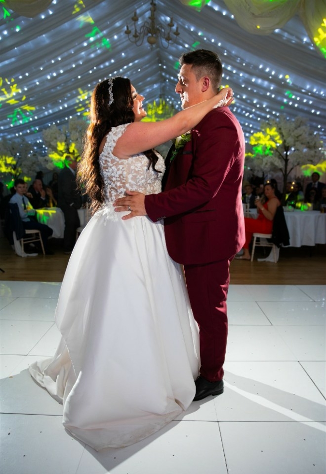bride and groom first dance