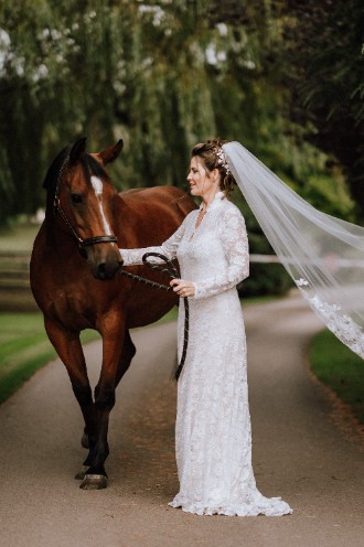 Bride with her horse