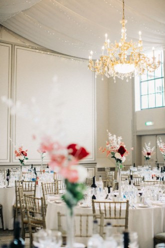 Room set up for wedding breakfast