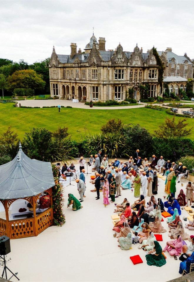 Outdoor Marquee Wedding Ceremony set up top view