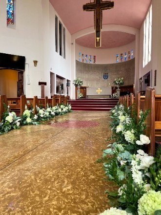 Church Isle decorated with floral details