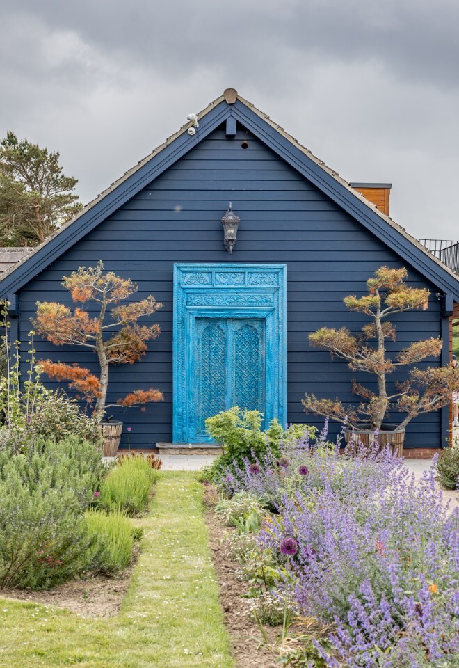 Blue door of Chapel Over The Bay