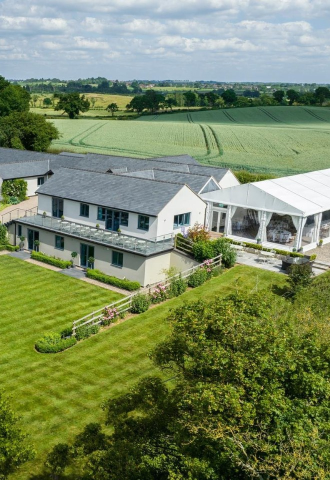aerial view of setting at manor hill house, bromsgrove, worcestershire