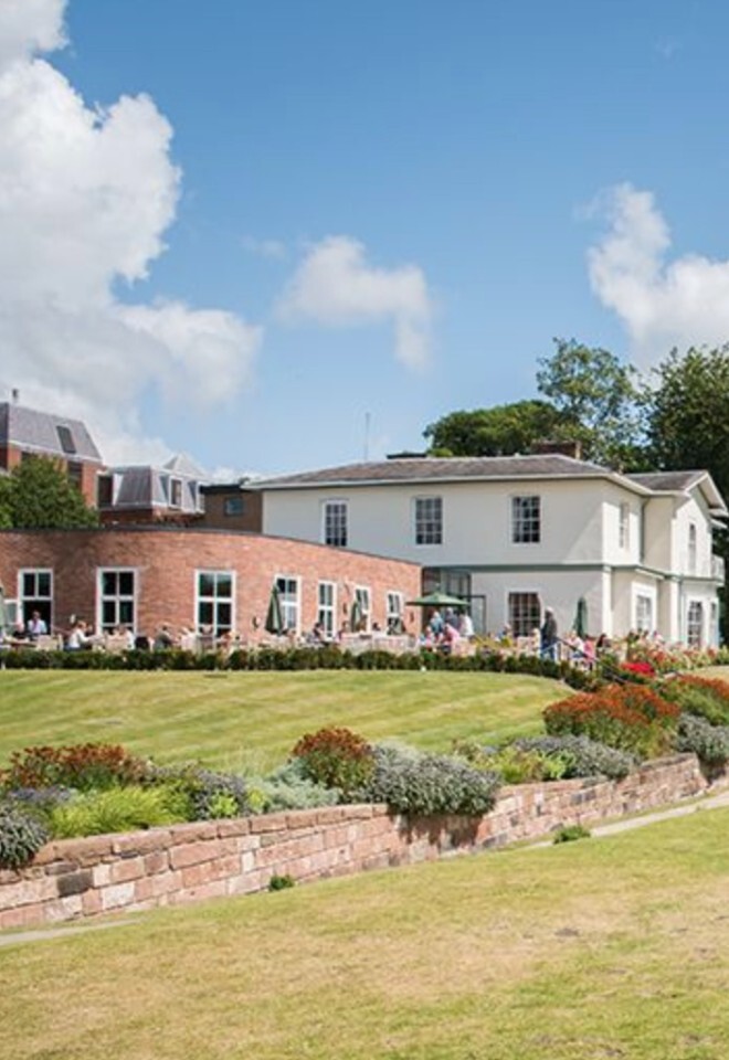 View of the Architect Chester Wedding Venue in Cheshire from the gardens