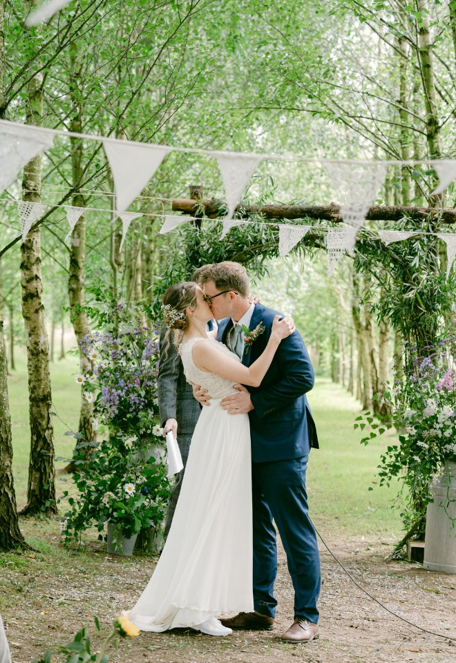 outdoor wedding ceremony at Higher Holcombe 
