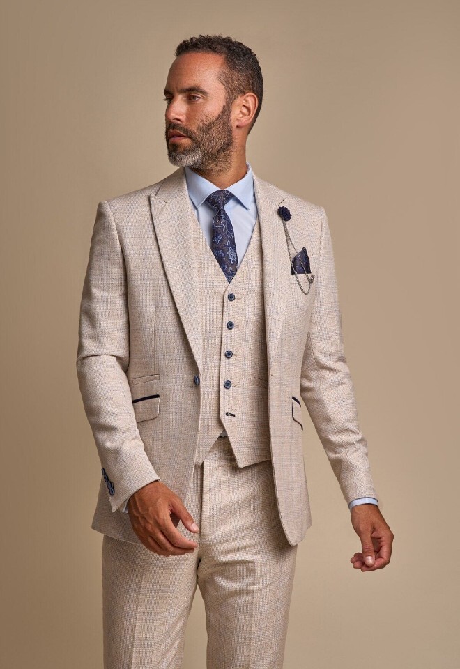 3 piece cream tweed suit