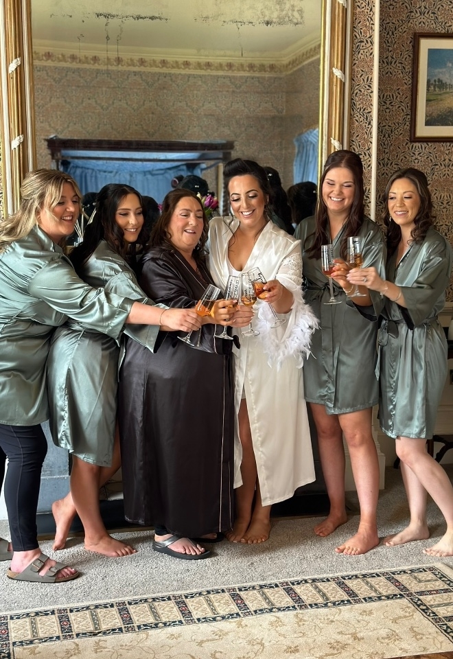 Wedding morning bubbles