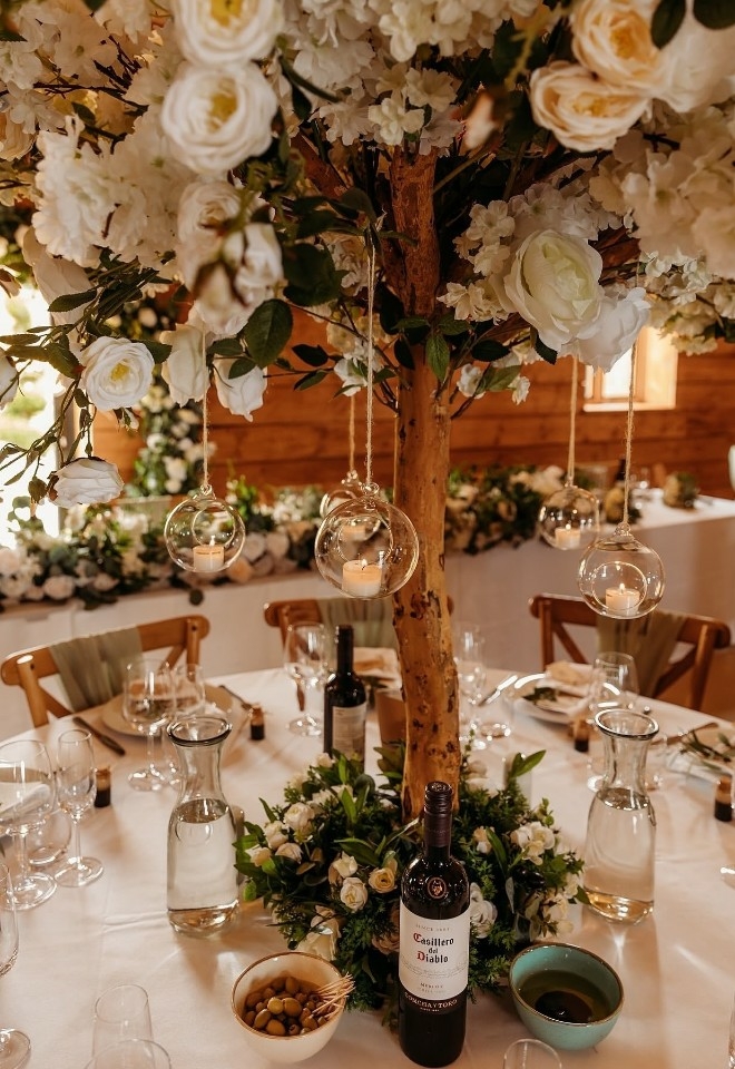 table decoration for wedding at burlton manor