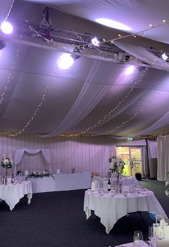 Simple ivory and green wedding in marquee