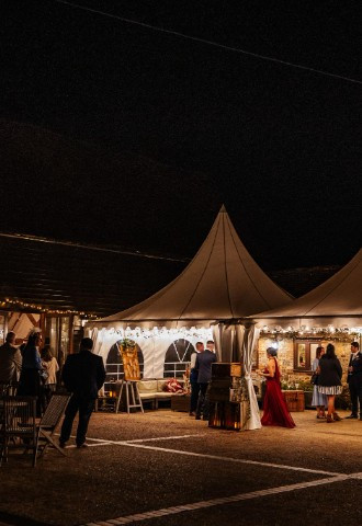 Fitzleroi Barn - courtyard, marquee