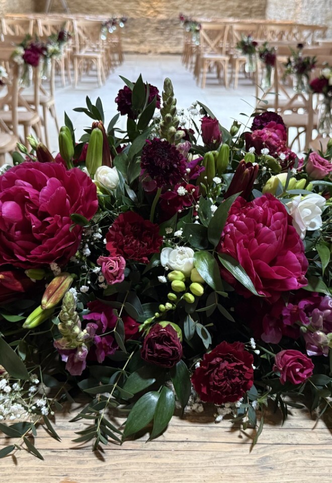 Ceremony flowers  Stone Barn Cotswold Blooms