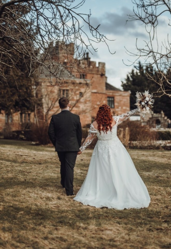 Couple in the grounds of the venue