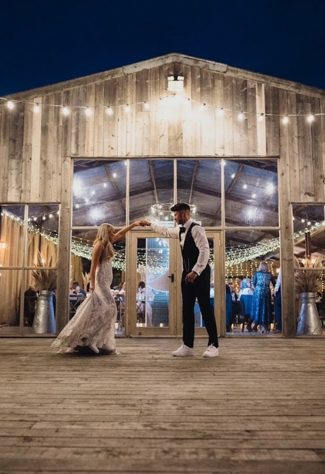 a private first dance at Grange Barn, Marbury Weddings