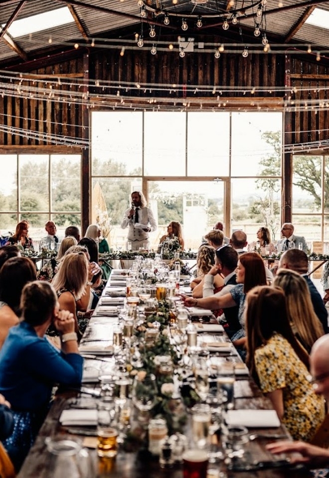Speeches at Wedding Breakfast in Grange Barn Marbury Cheshire