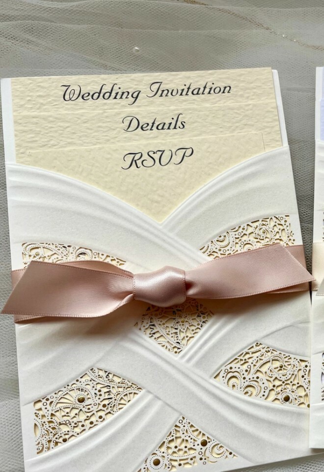 Filigree Pocket Wedding Invitations