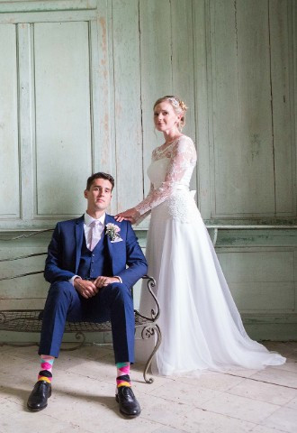 Bride & Groom classical portrait