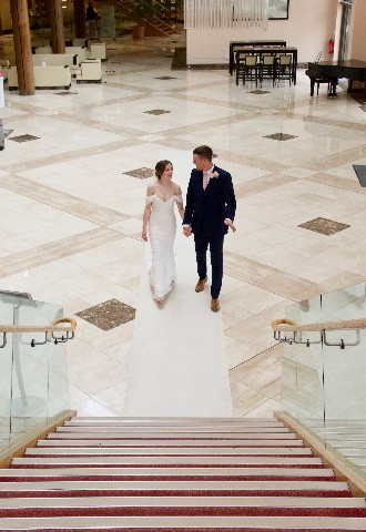 Bride and groom at East Sussex National Hotel Wedding Venue