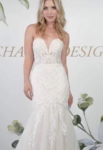 Sexy strapless mermaid lace wedding dress by Richard Designs 