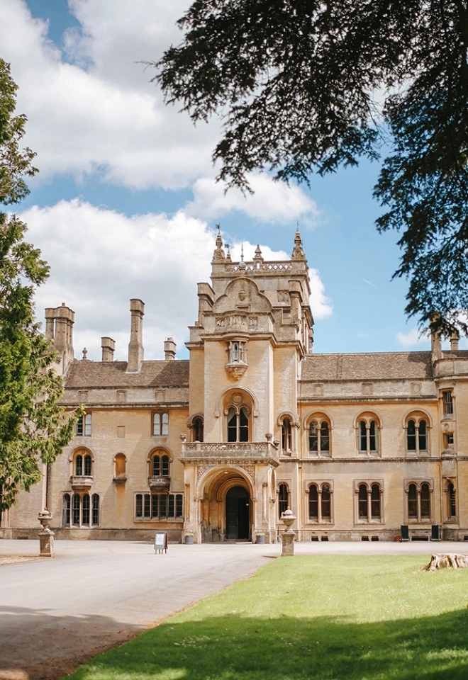 Grittleton House, outside view, front of the house, private drive