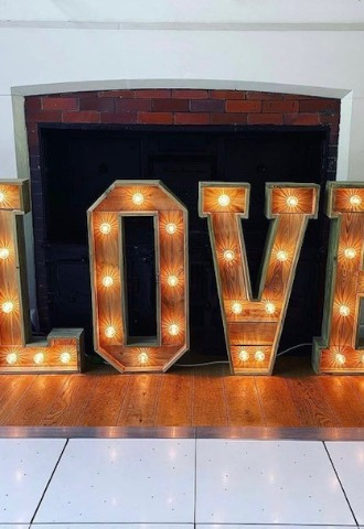 Rustic Light Up Love Letters