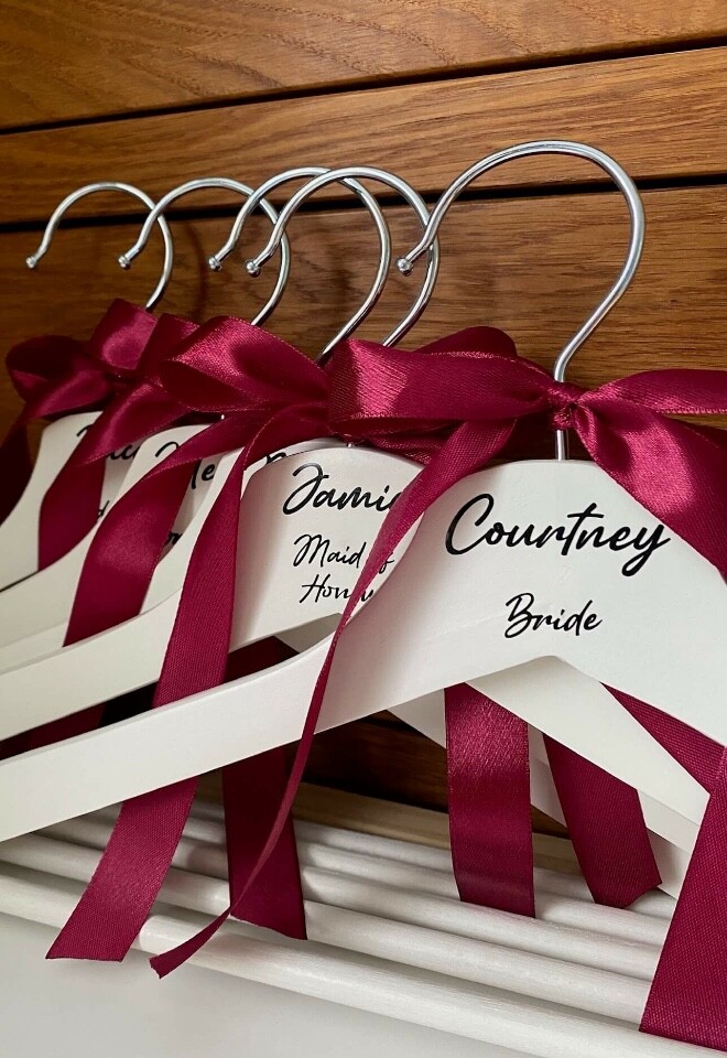 Bridesmaid hangers by AJ Events