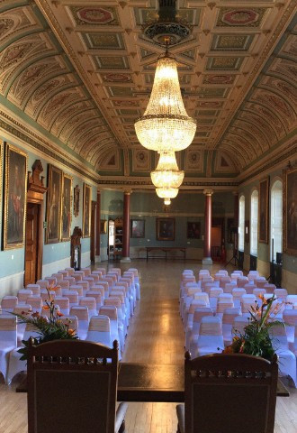 Wedding ceremony set up at Worcester Guildhall