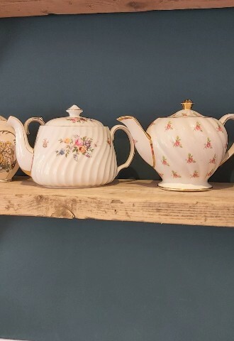 Jolly Vintage china tea pot afternoon tea hire