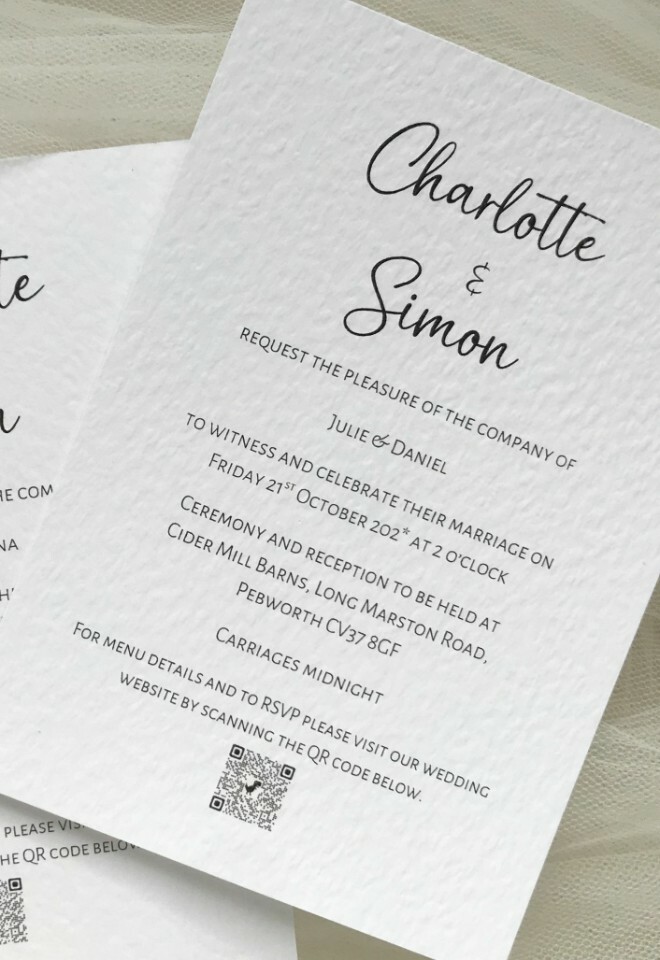 Elegance Postcard Wedding Invitations