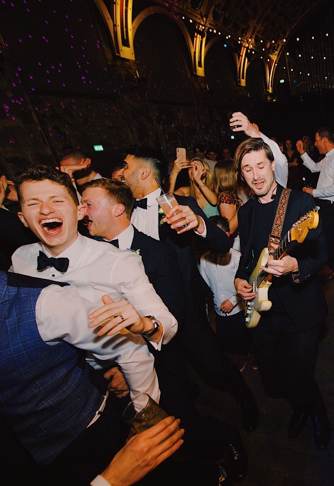 Wedding musicians on the dance floor 