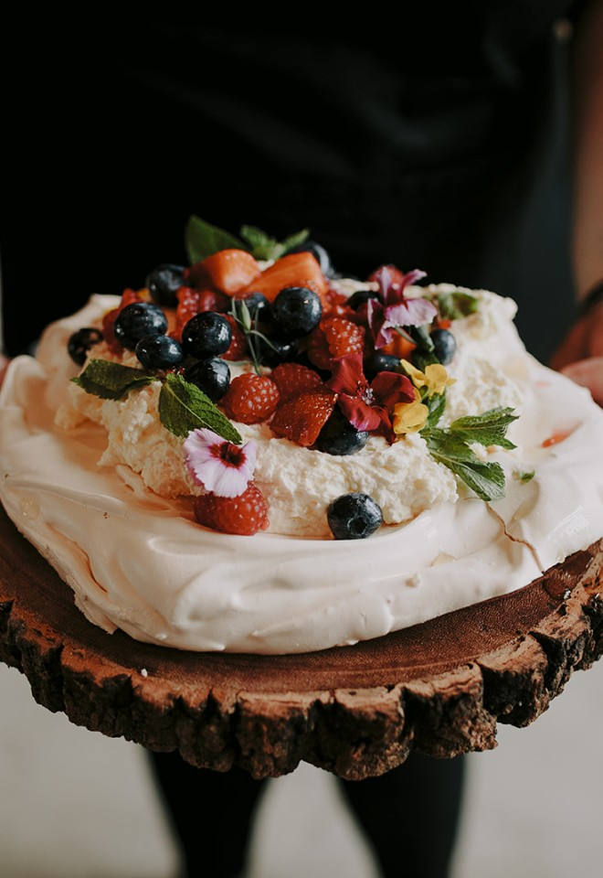 Sharing meringue dessert