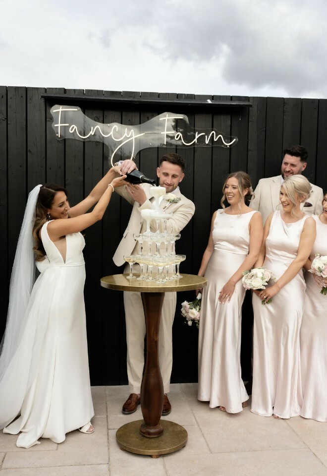 Champagne tower on the terrace