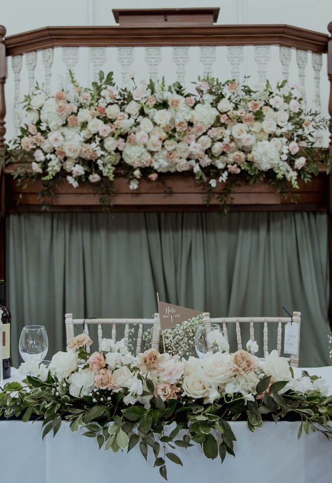 Top Table Set Up for Wedding Breakfast 