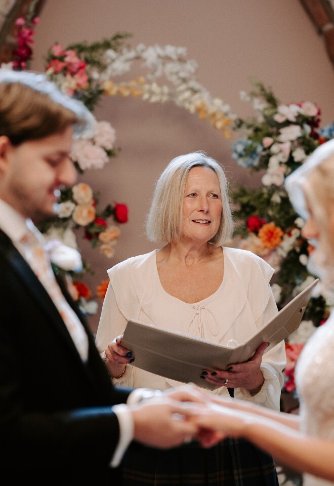 Helen Fenton, Celebrant performing the ceremony