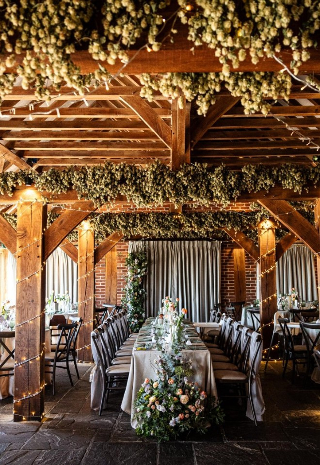 Barn wedding breakfast at The Harty Estate in Kent