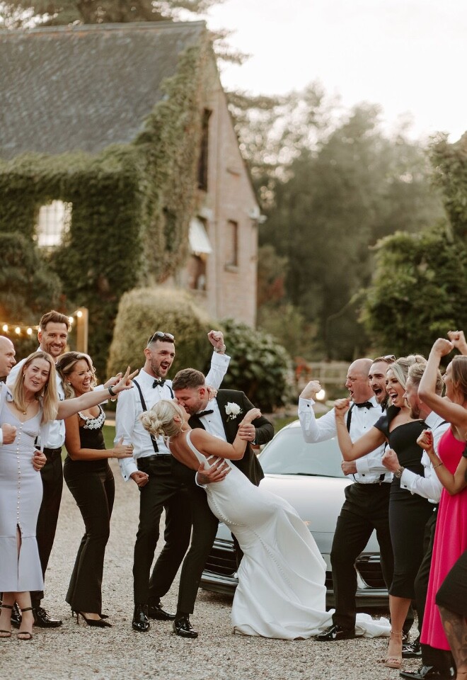 Sunset Evening Pose Outside The Old Mill on the Front Forecourt