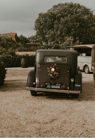 High Billinghurst Farm Surrey Barn Wedding Vintage Rolls