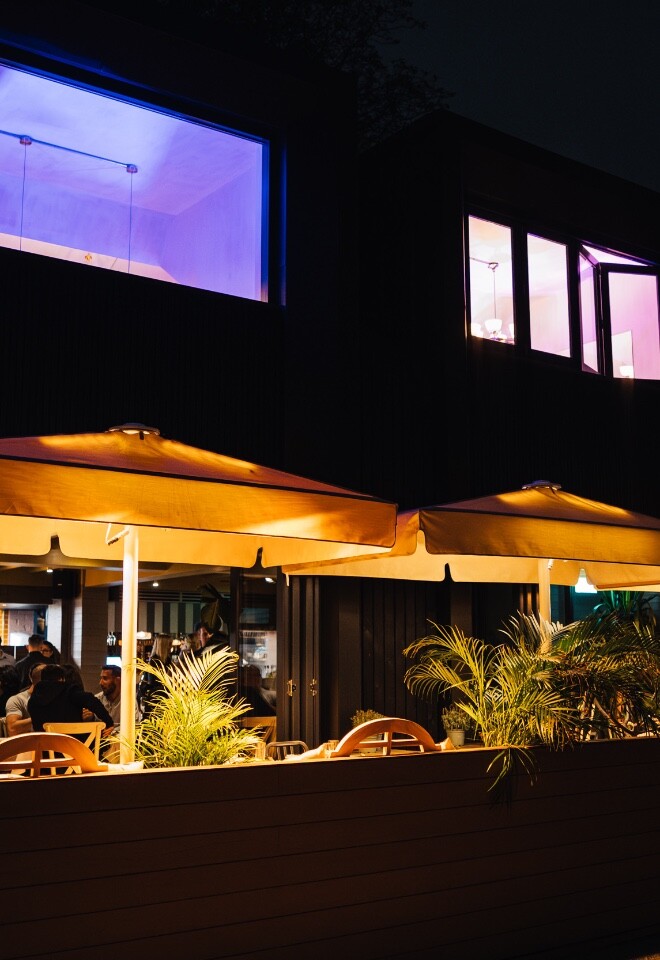 terrace at night