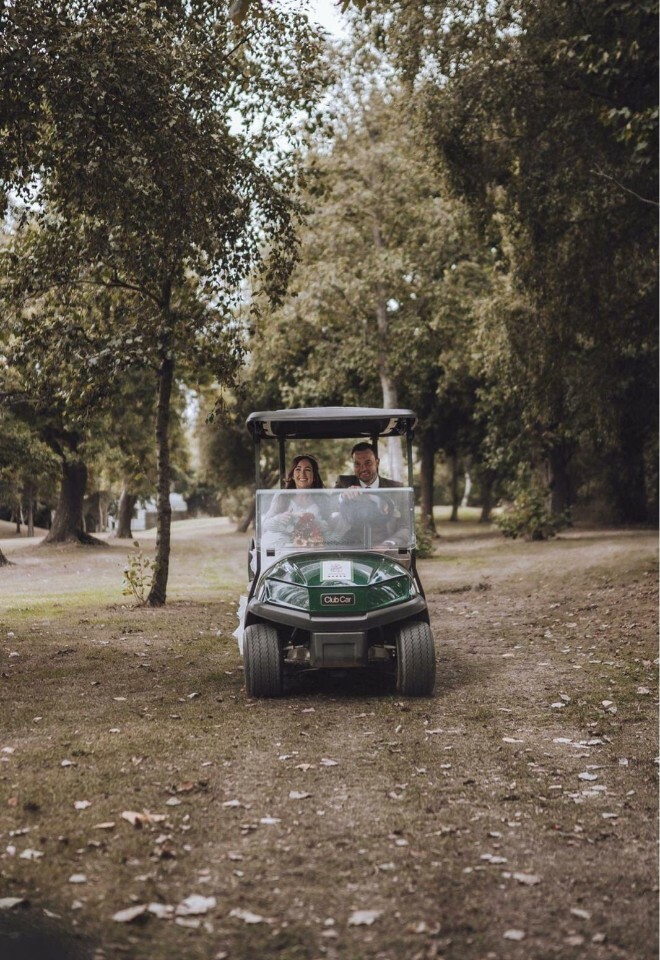 Fun on a golf buggy at Draycote Hotel