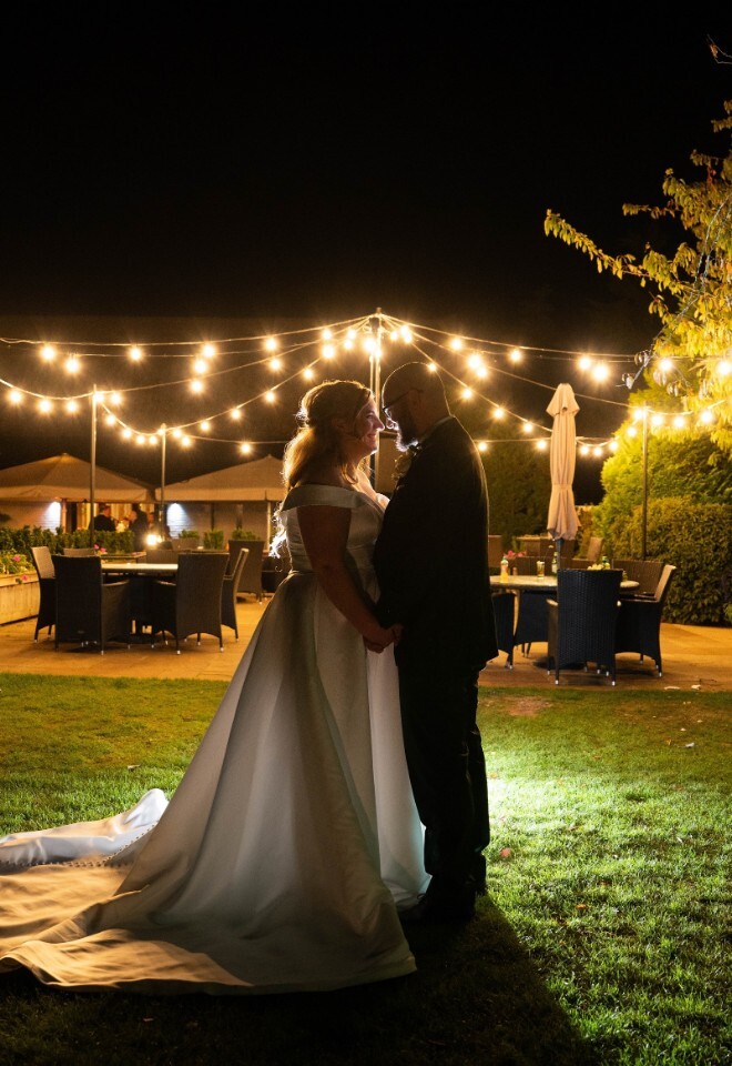 Night time outside in garden