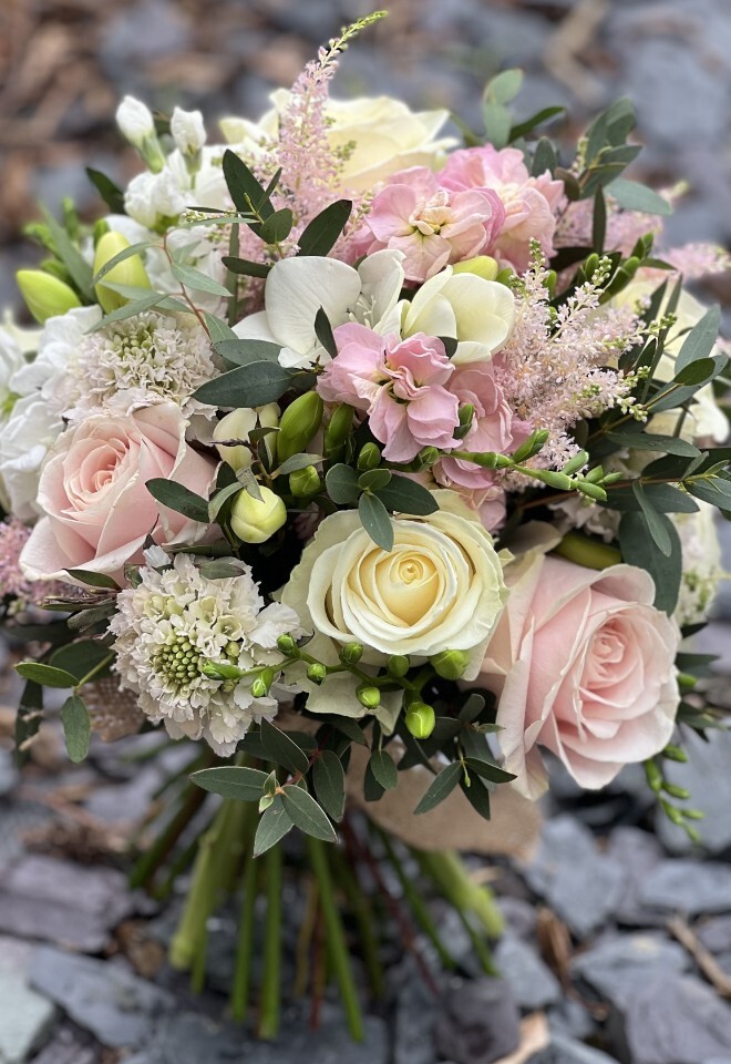Light pink and White Wedding Bouquet 