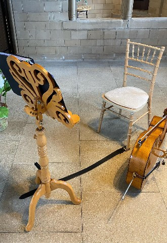 wedding ceremony cello set up
