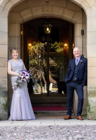Mature wedding couple at Melville Castle - a castle wedding venue near Edinburgh