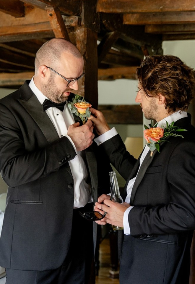 Groom Preperations in The Farmhouse