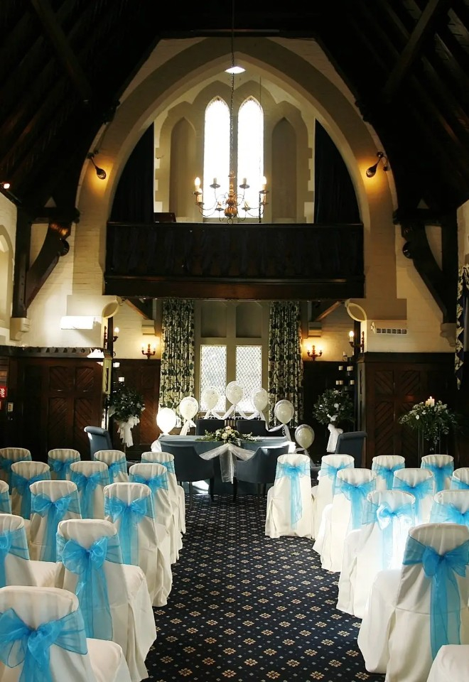 Wedding ceremony in grand space of Bestwood Lodge