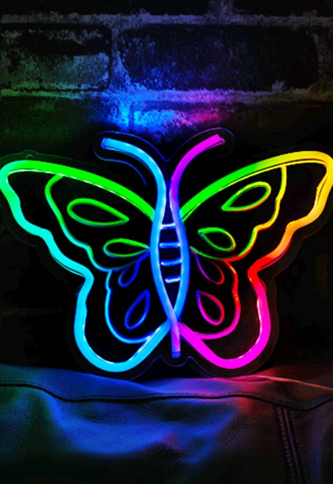 butterfly neon sign