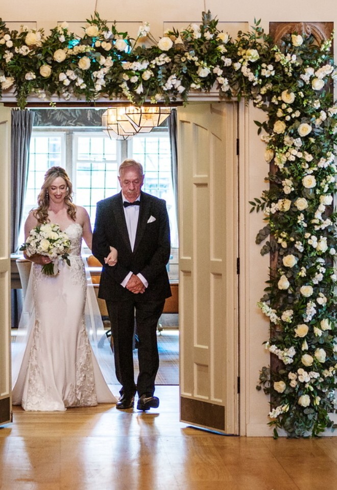 Floral arch Frogmill inn Cotswold Blooms 