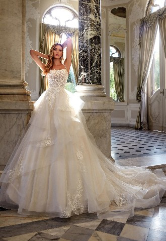 Fross Wedding Collection in East Sussex tulle skirt & fitted lace bodice wedding dress